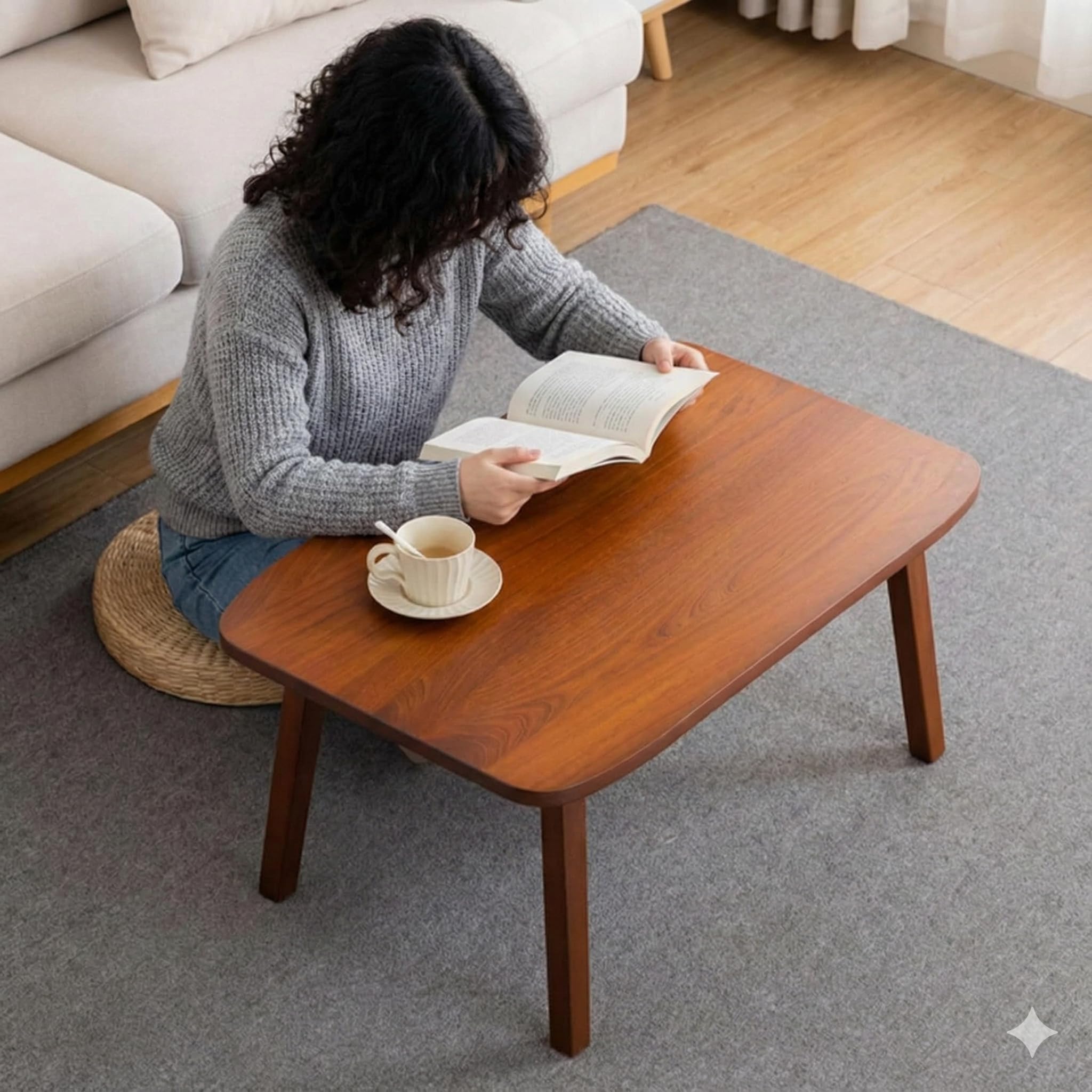 Daryoo - Foldable Solid Sheesham Wood Coffee Table | Space Saving